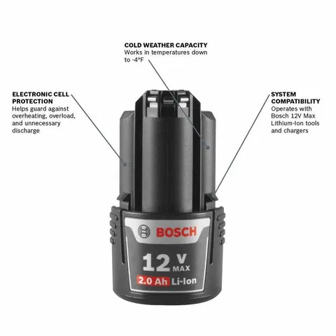 12-Volt Max 2 Amp-Hour Lithium Power Tool Battery