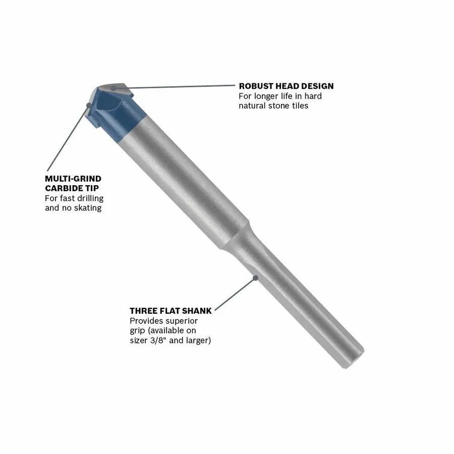 Bosch Natural Stone Tile 2-in High-Speed Steel Masonry Drill Bit for Hammer Drill, photo 2 of 7