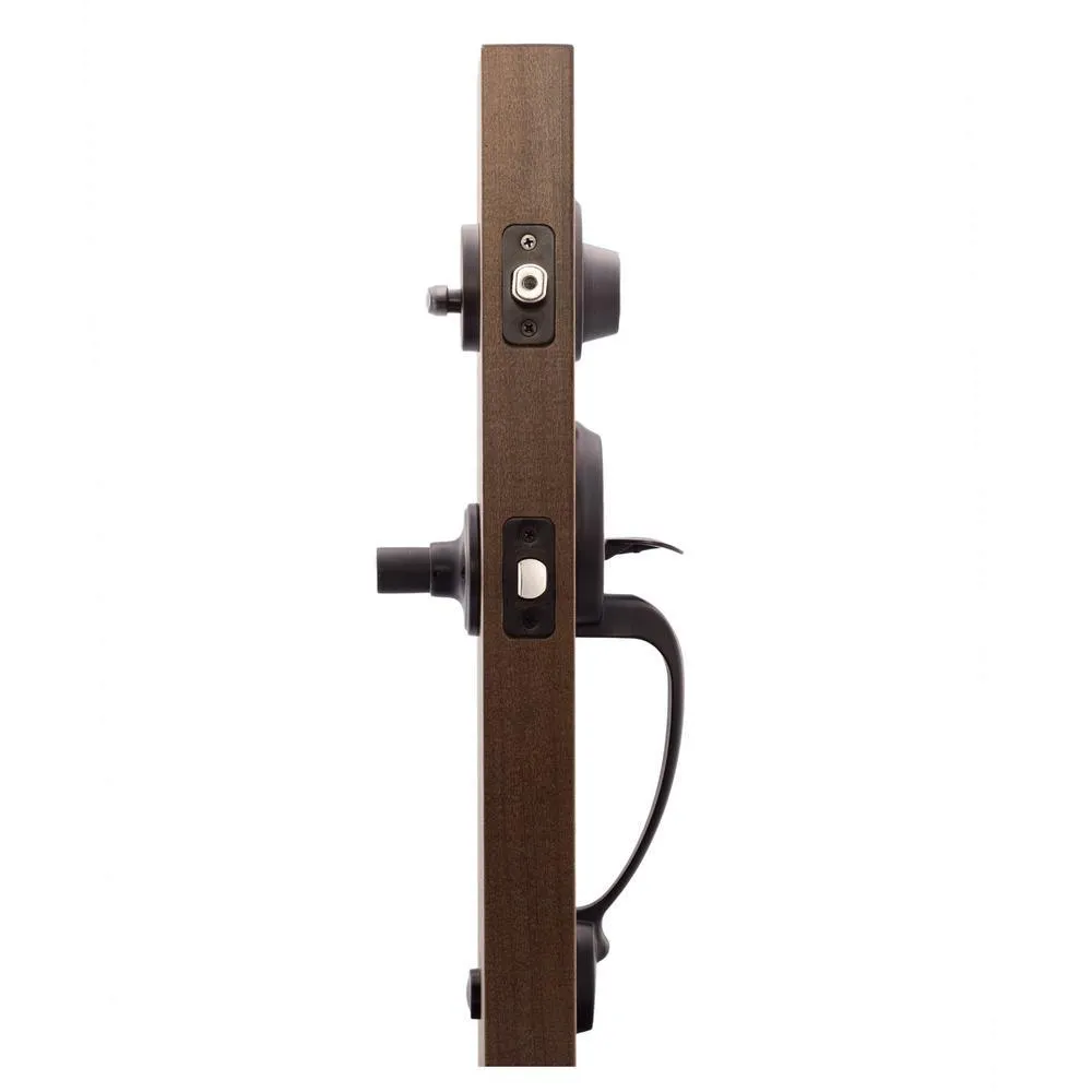 Mid Century Modern Tuscan Bronze Door Handleset with Contemporary Lever Trim, photo 3 of 5