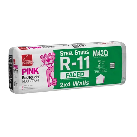 R-11 Kraft Faced Fiberglass Insulation Batts, 3.5 × 16 × 96 in