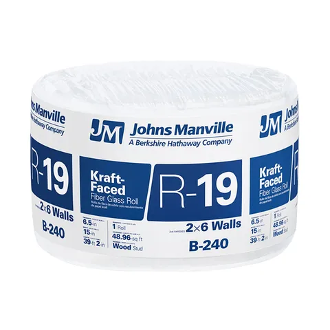R-19 Kraft-Faced Fiberglass Roll Insulation, 48.96-sq ft
