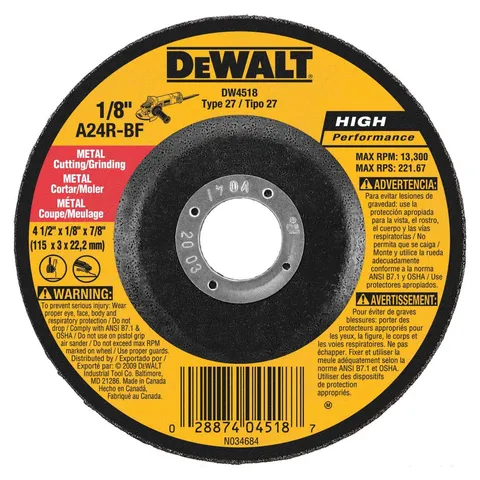 Aluminum Oxide 4-1/2-in 24-Grit Type 27 Cutting/Grinding Wheel