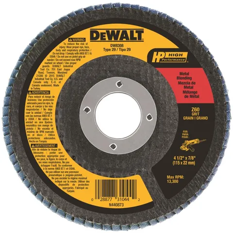 Zirconia 4.5-in 60-Grit Type 29 Grinding Wheel, 7/8-in Arbor