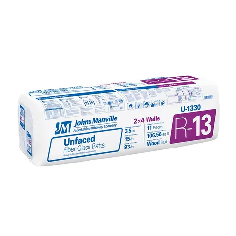 R-13 Unfaced Fiberglass Batt Insulation