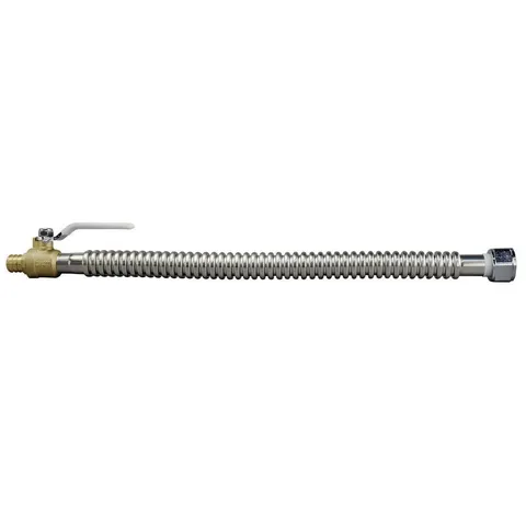 3/4 in. Stainless Steel PEX Barb x 3/4 in. Female Pipe Thread x 18 in. Water Heater Connector with Ball Valve