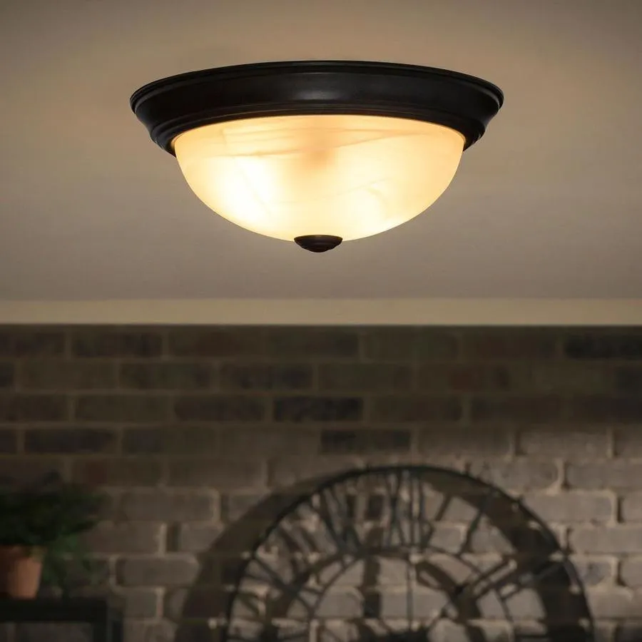 Designers Fountain Lunar 11.25-in Oil Rubbed Bronze Traditional Incandescent Flush Mount Light, photo 4 of 6