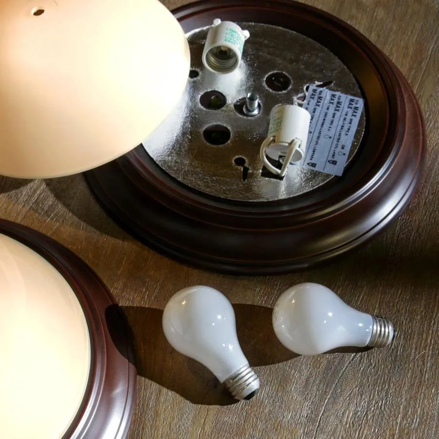 Designers Fountain Lunar 11.25-in Oil Rubbed Bronze Traditional Incandescent Flush Mount Light, photo 5 of 6
