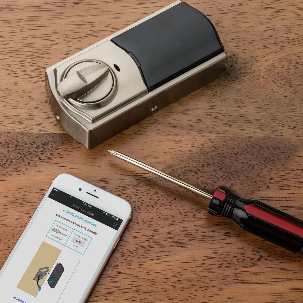 Kwikset Kevo Convert Smart Lock Satin Nickel Conversion Kit Featuring Bluetooth Technology, photo 4 of 6