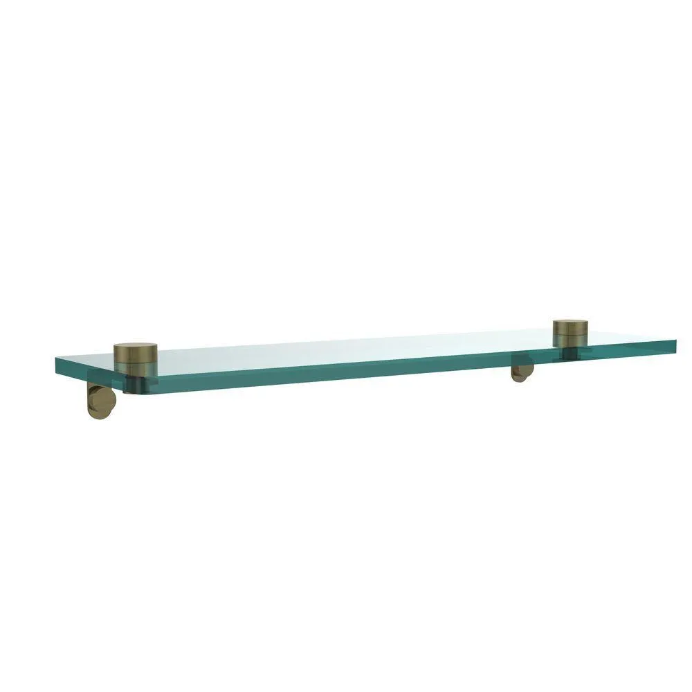 Allied Brass 16 in. L x 2 in. H x 5 in. W Clear Glass Vanity Bathroom Shelf in Satin Brass, photo 14 of 14