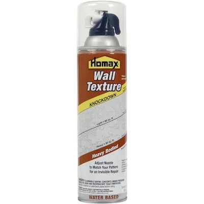 Knockdown Wall Texture Spray, 20 oz Aerosol, White Water-Based Formula