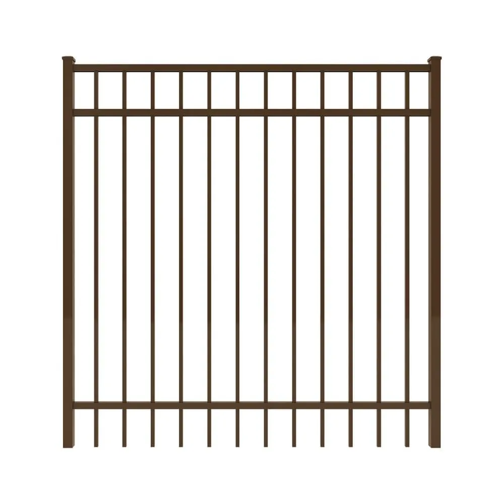 IronCraft Truro 4 ft. H x 6 ft. W Bronze Powder-Coated Aluminum Straight Top Fence Gate, photo 2 of 4