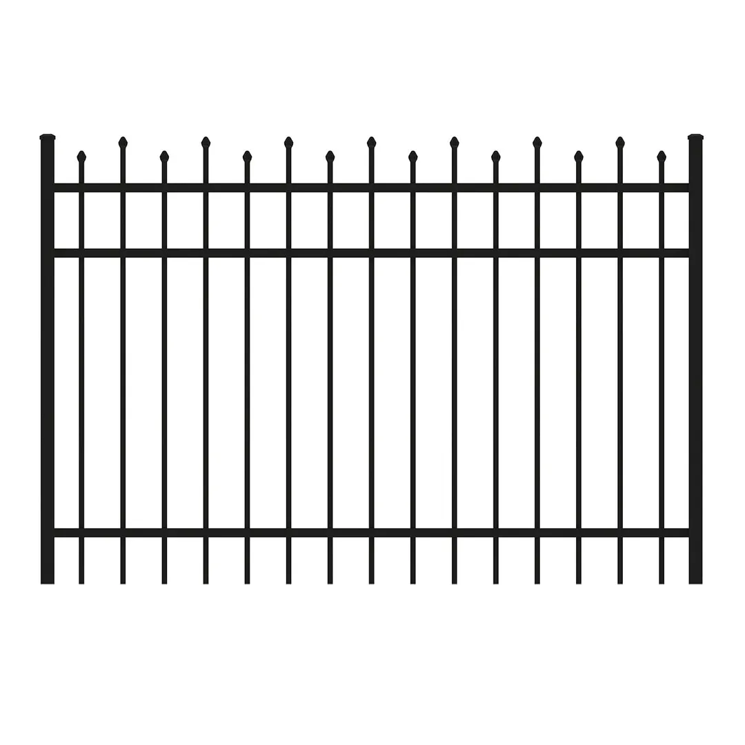 IronCraft Truro 4 ft. H x 6 ft. W Black Powder-Coated Aluminum Spaced Picket Fence Gate, photo 2 of 6