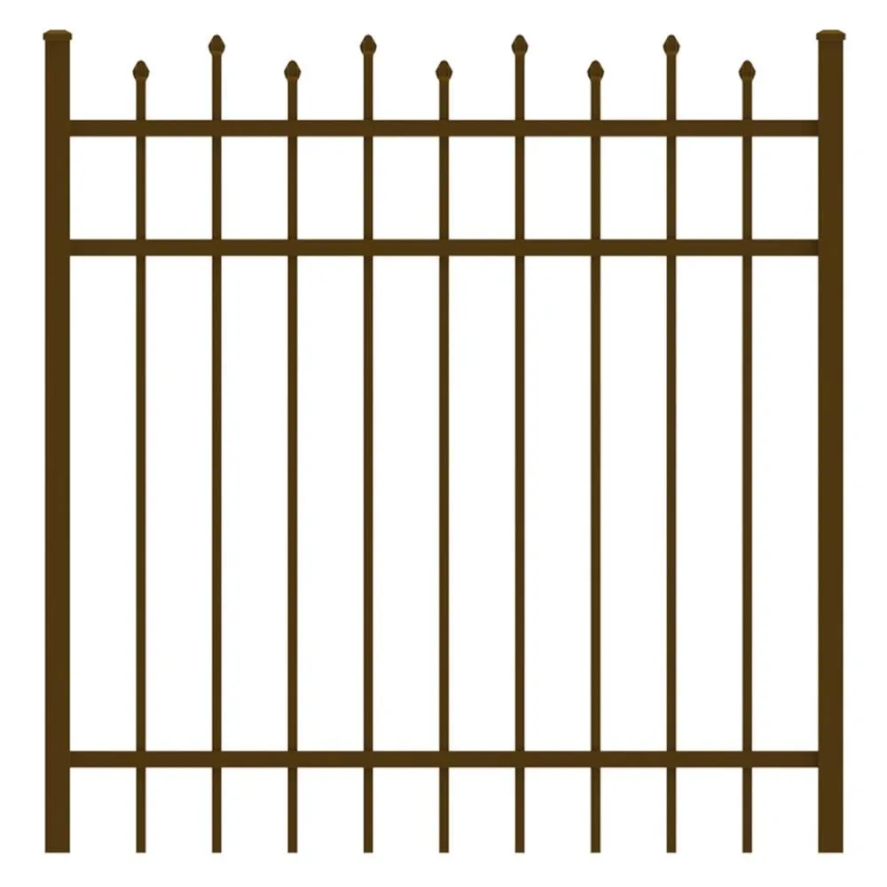IronCraft Truro 4 ft. H x 4 ft. W Bronze Powder-Coated Aluminum Straight Top Fence Gate, photo 2 of 4
