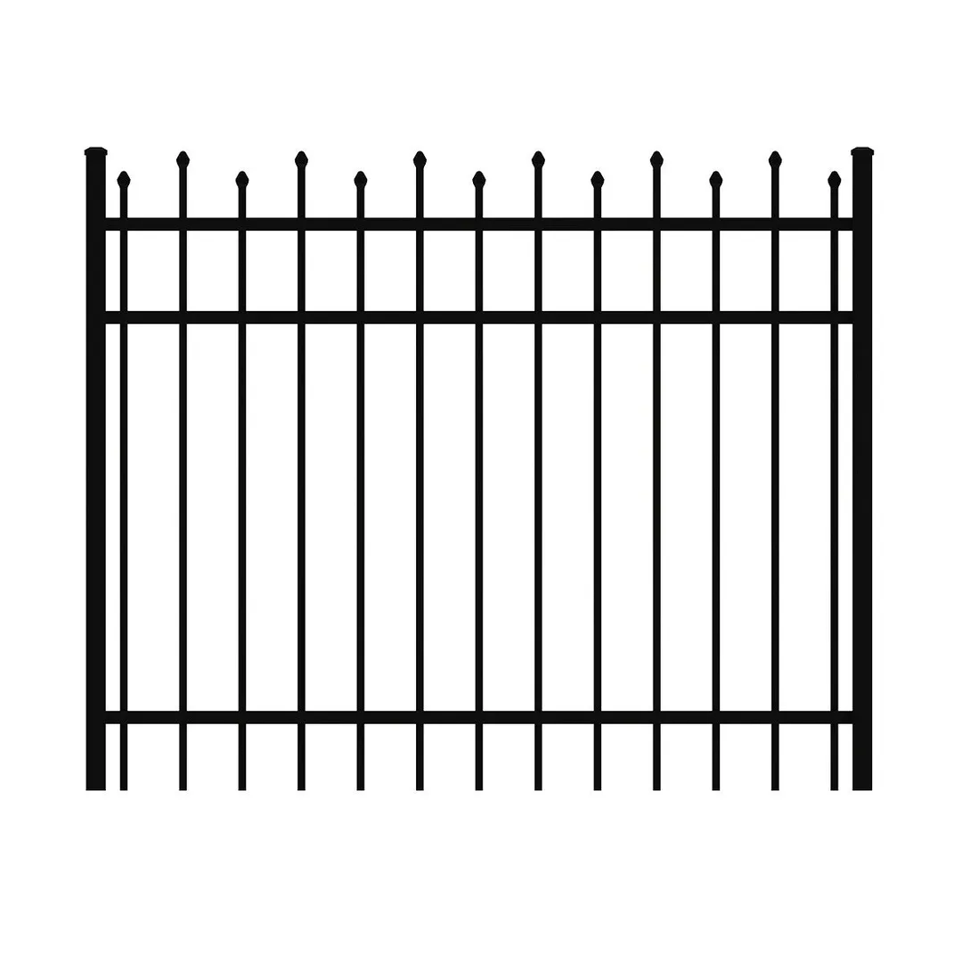 IronCraft Truro 4 ft. H x 5 ft. W Black Powder-Coated Aluminum Spaced Picket Walk-Thru Fence Gate, photo 2 of 3