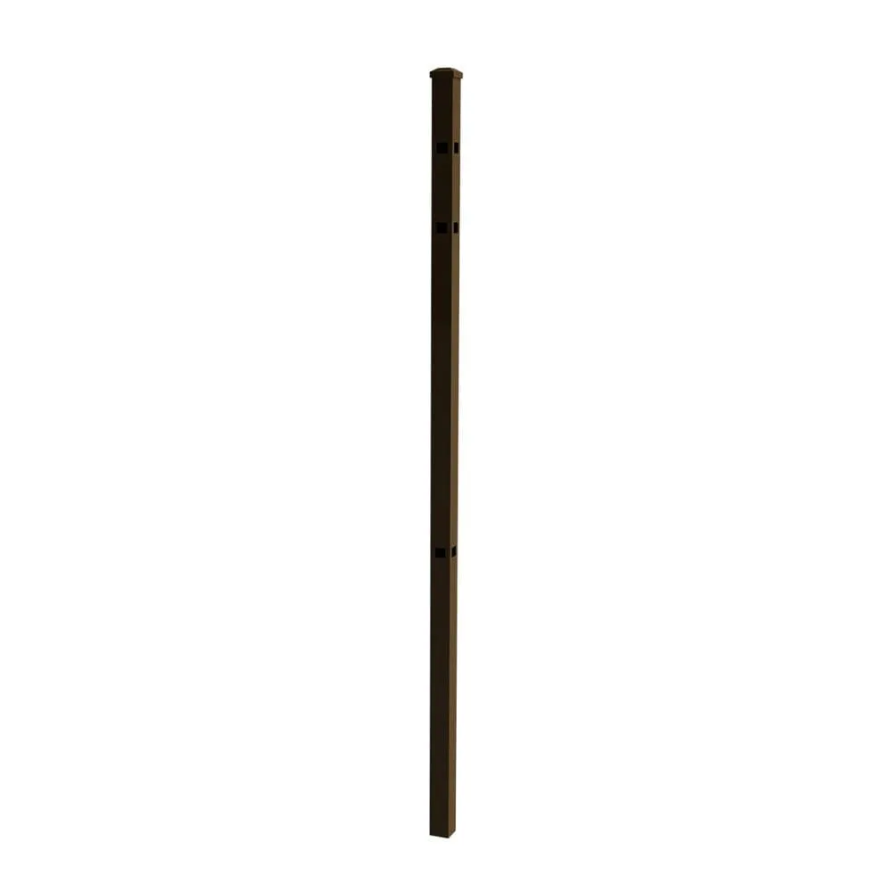 IronCraft Truro 6 ft Bronze Powder-Coated Aluminum Fence Corner Post with Flat Cap, 2 in. x 2 in., photo 2 of 5