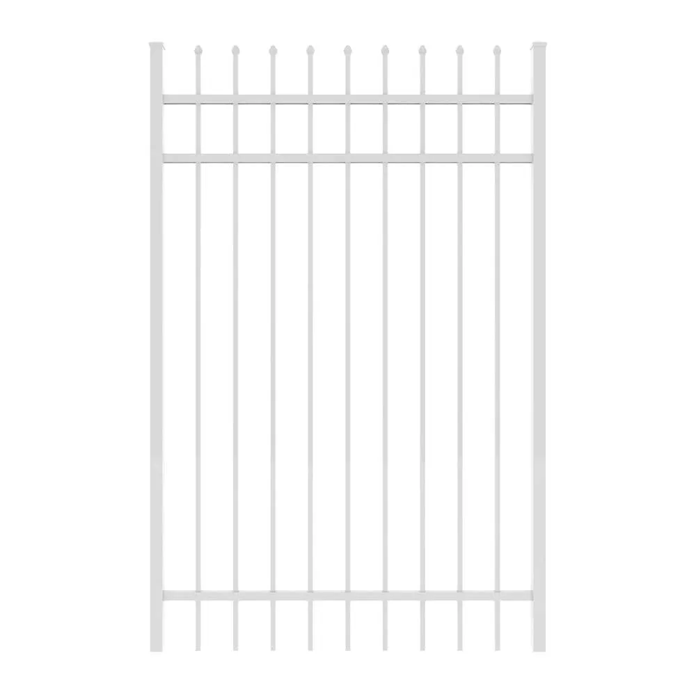 IronCraft 6 ft. H x 4 ft. W White Orleans Straight Top Aluminum Fence Gate, photo 2 of 4