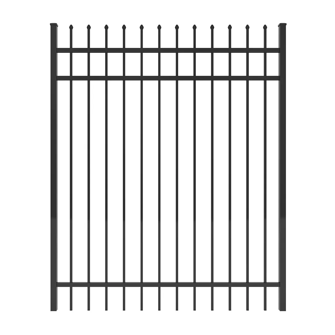 IronCraft Orleans 6 ft. H x 5 ft. W Black Powder-Coated Aluminum Straight Fence Gate, photo 2 of 3