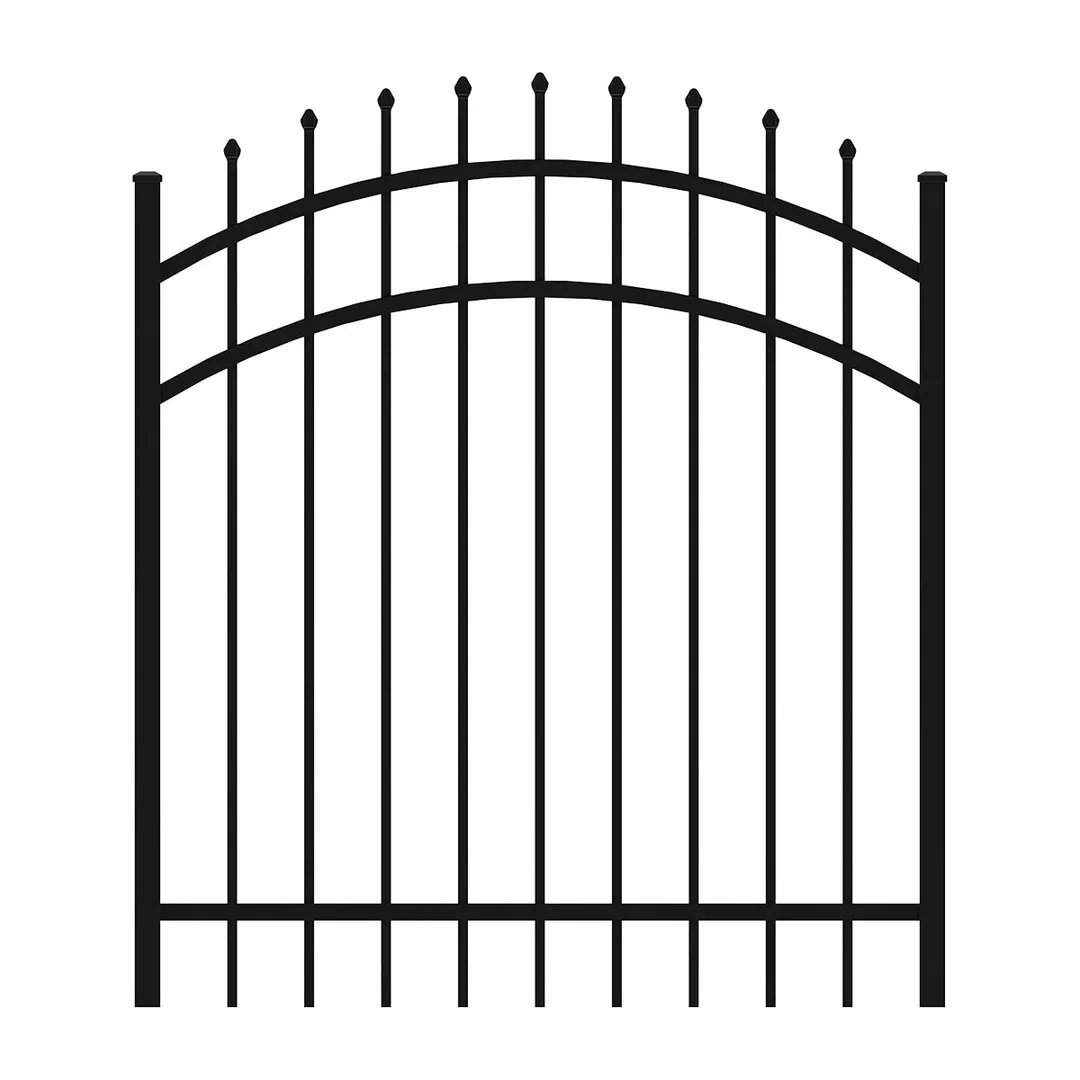 IronCraft Orleans 4 ft. H x 4 ft. W Black Aluminum Arched Fence Gate, photo 3 of 3