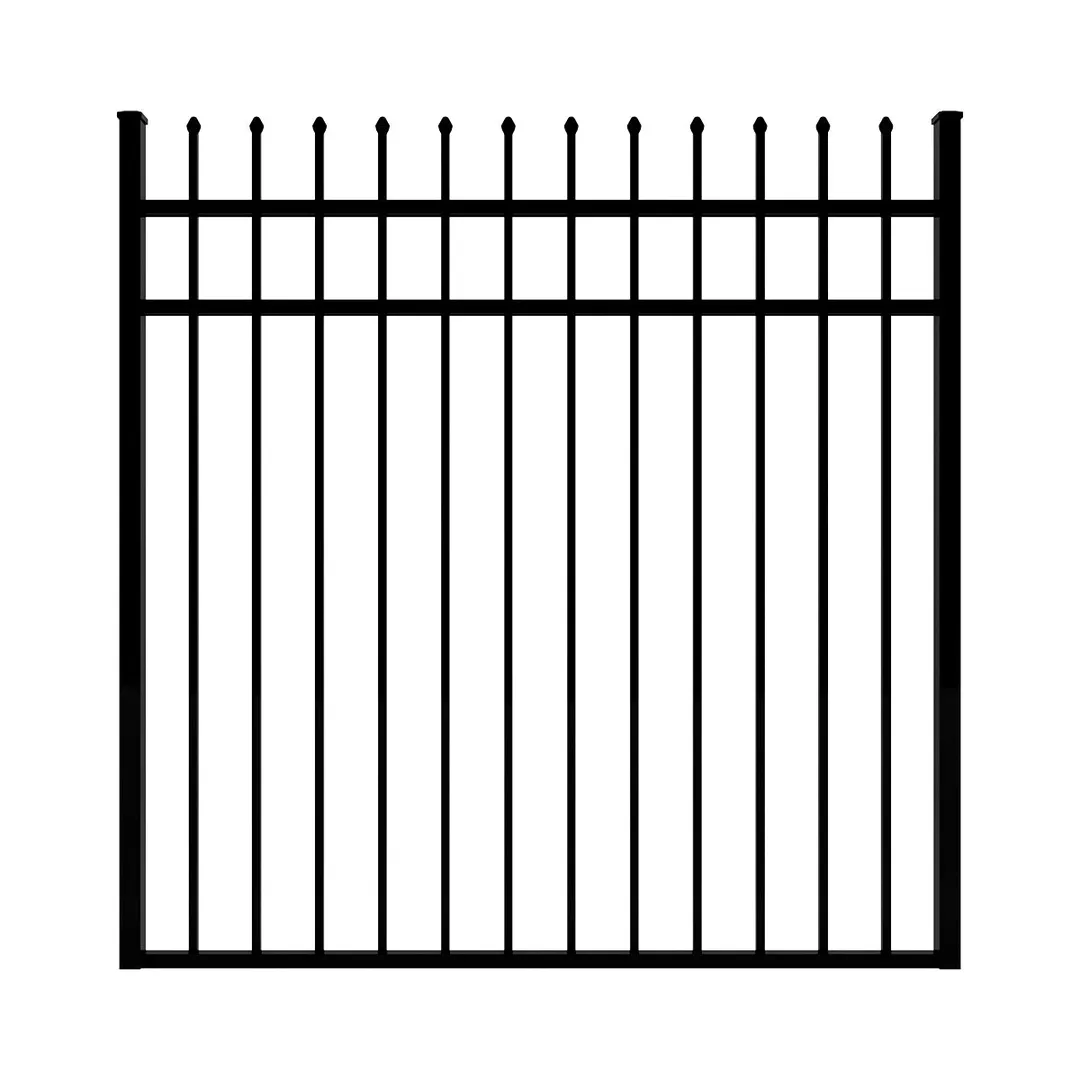 IronCraft Orleans 5 ft H x 5 ft W Black Aluminum Spaced Picket Straight Fence Gate, photo 2 of 5