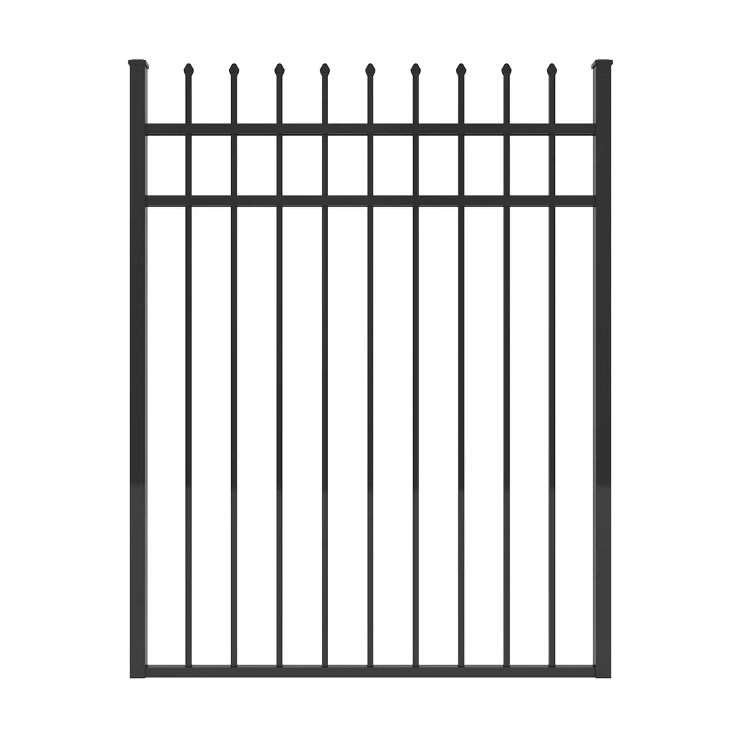 IronCraft Orleans 5 ft. H x 4 ft. W Black Aluminum Straight Fence Gate, photo 2 of 3