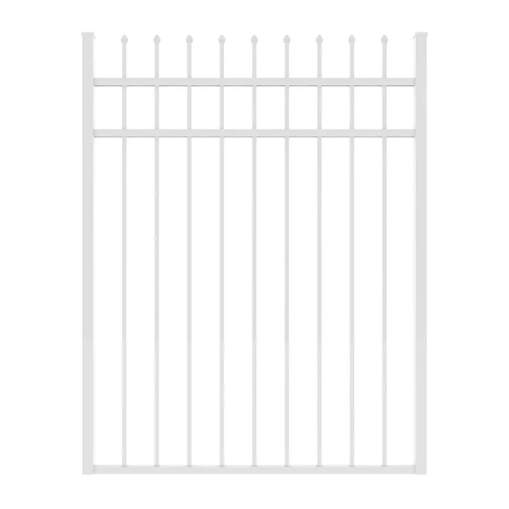 IronCraft Orleans 5 ft. H x 4 ft. W White Powder-Coated Aluminum Straight Fence Gate, photo 2 of 2