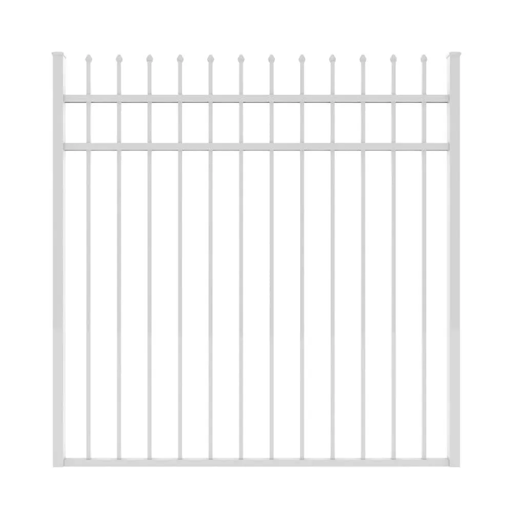 IronCraft Orleans 5 ft. H x 5 ft. W White Powder-Coated Aluminum Straight Fence Gate, photo 2 of 2
