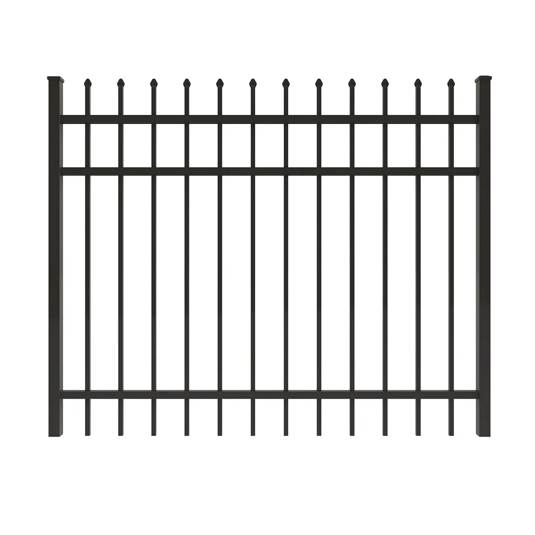 IronCraft Orleans 4 ft H x 5 ft W Black Aluminum Spaced Picket Straight Fence Gate, photo 2 of 4