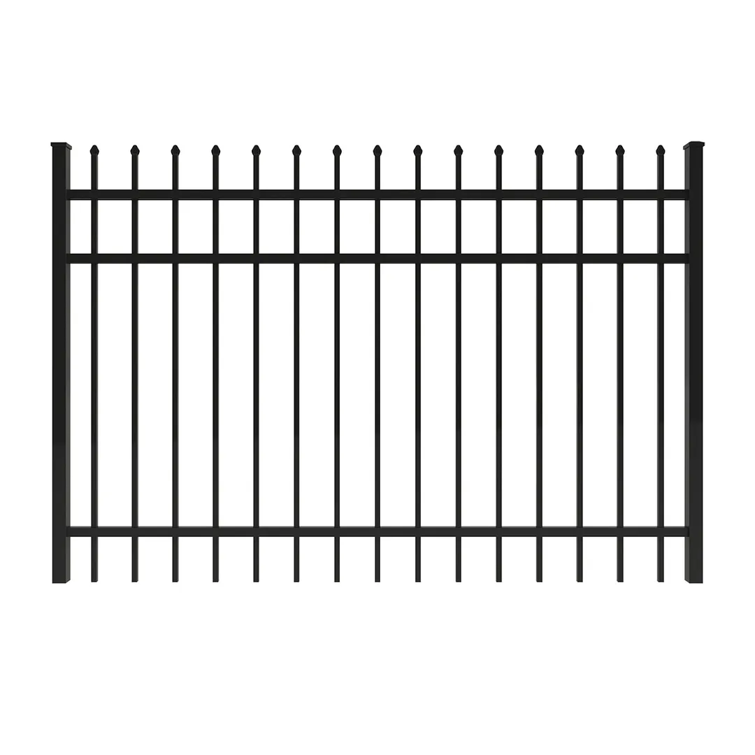 IronCraft Orleans 5 ft H x 5 ft W Black Aluminum Spaced Picket Straight Fence Gate, photo 4 of 5