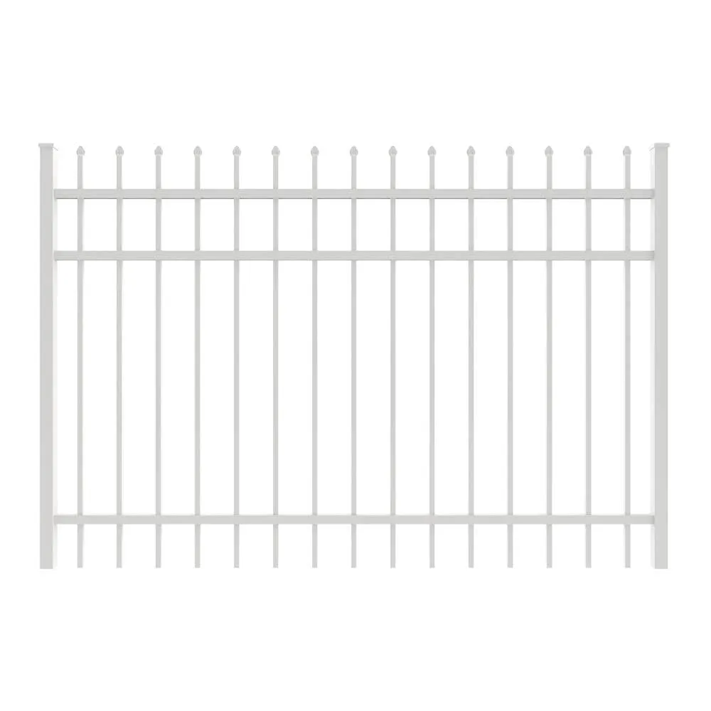 IronCraft Orleans 4 ft. H x 6 ft. W White Powder-Coated Aluminum Straight Fence Gate, photo 2 of 4