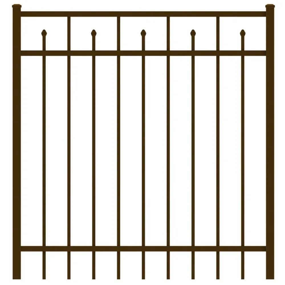 IronCraft Hempsted 4 ft. H x 4 ft. W Bronze Powder-Coated Aluminum Straight Top Fence Gate, photo 2 of 4