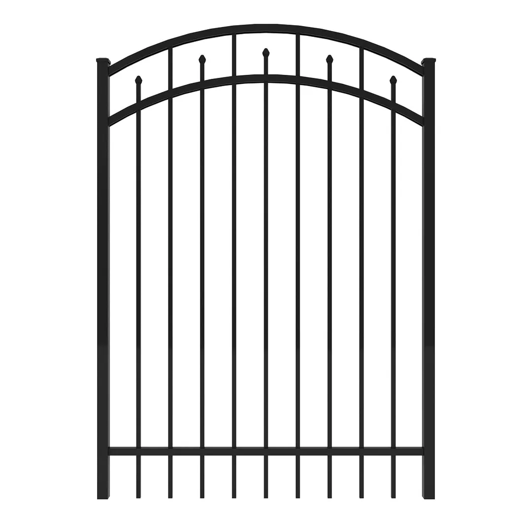 IronCraft Hempsted 5 ft. H x 4 ft. W Black Powder-Coated Aluminum Arched Fence Gate, photo 2 of 6