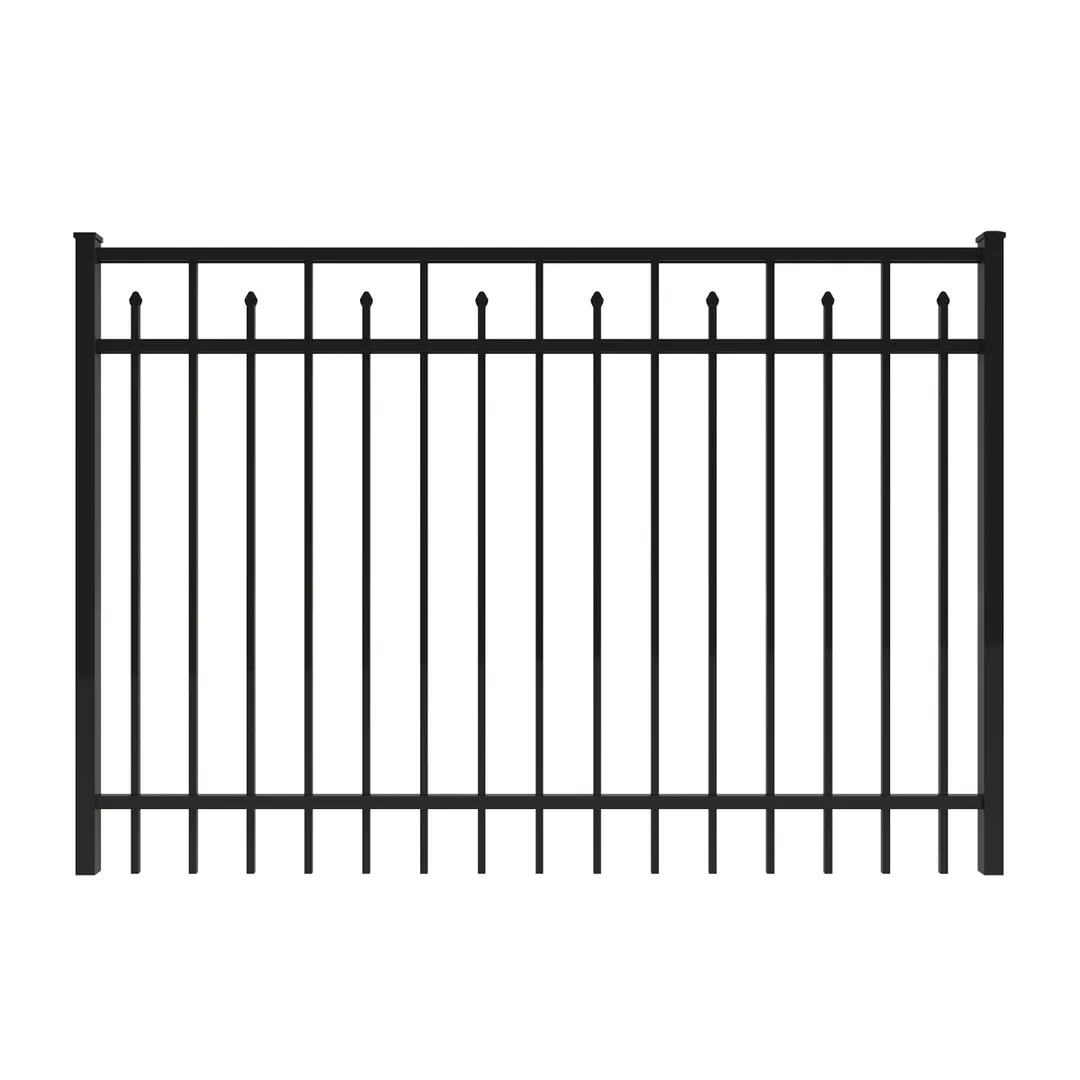 IronCraft Hempsted 4 ft H x 6 ft W Black Aluminum Straight Top Fence Gate, photo 2 of 4