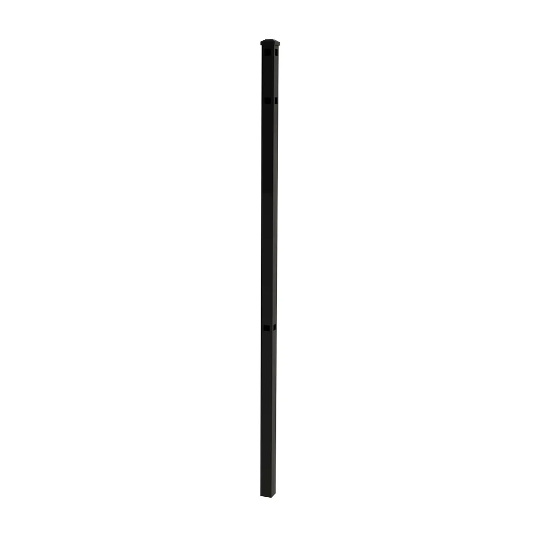 IronCraft Berkshire 79 in. Black Aluminum Fence Corner Post with Flat Cap, photo 2 of 2
