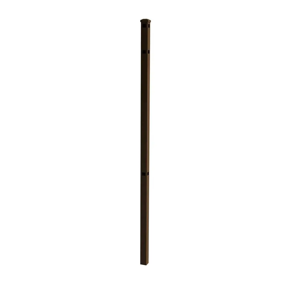 IronCraft Berkshire 7 ft. Bronze Powder-Coated Aluminum Fence Corner Post with Flat Cap, 2 in. x 2 in., photo 2 of 2