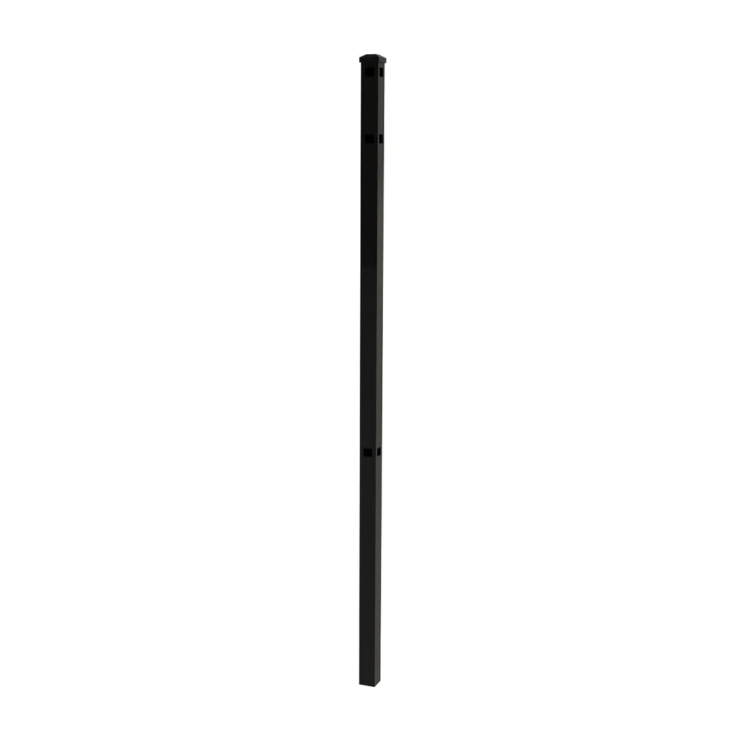 IronCraft Berkshire 6 ft. Black Aluminum Fence Corner Post with Flat Cap, photo 2 of 2