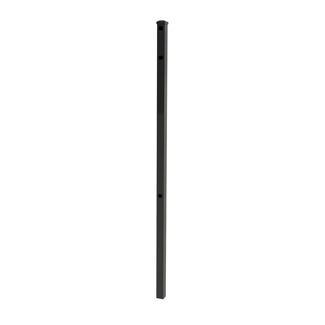 IronCraft Berkshire 79 in. Black Powder-Coated Aluminum Fence End/Gate Post with Flat Cap, photo 2 of 4