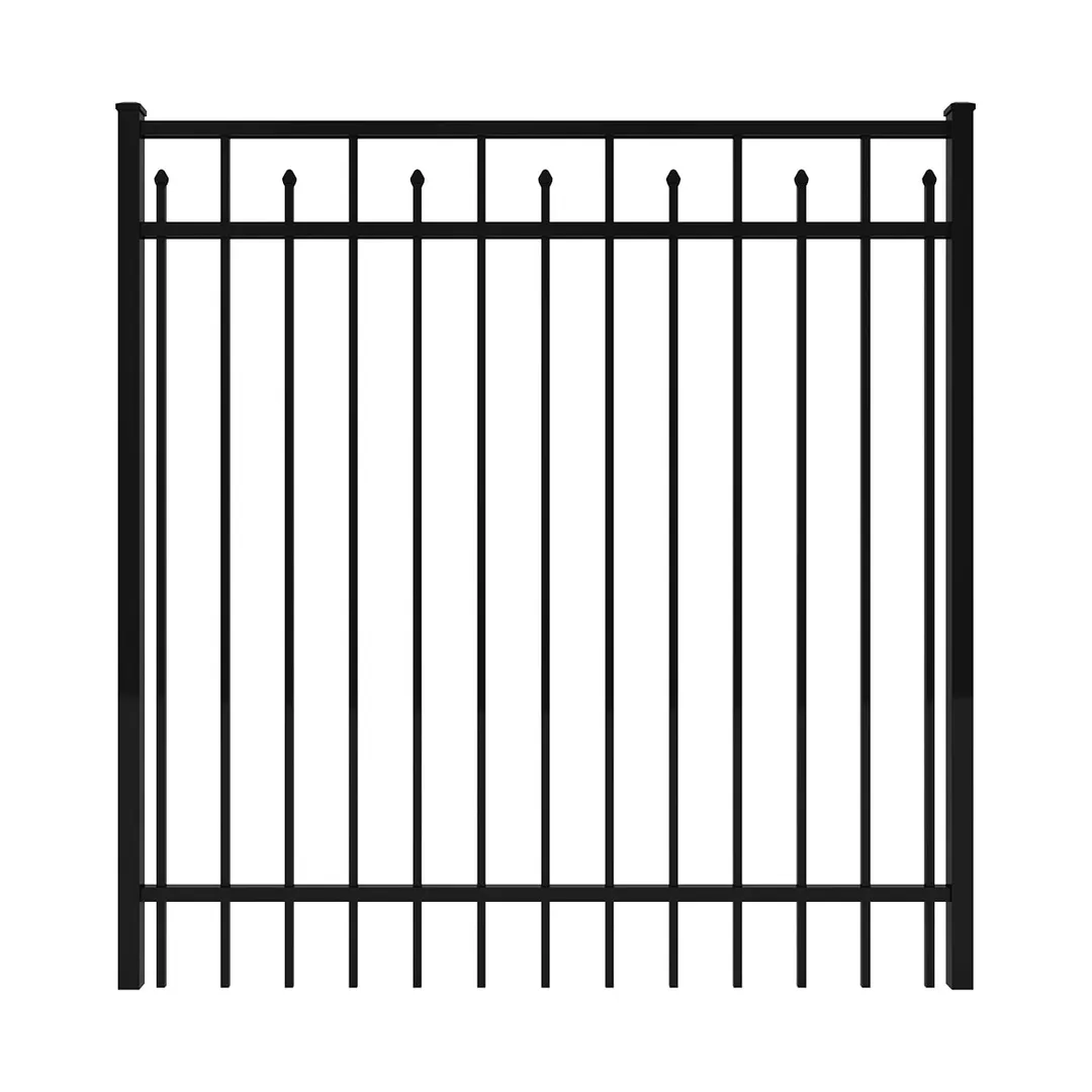 IronCraft Hempsted 5 ft. H x 5 ft. W Black Powder-Coated Aluminum Straight Fence Gate, photo 2 of 6