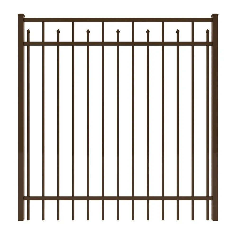 IronCraft Hempsted 5 ft. H x 5 ft. W Bronze Powder-Coated Aluminum Flat Top Straight Fence Gate, photo 2 of 5