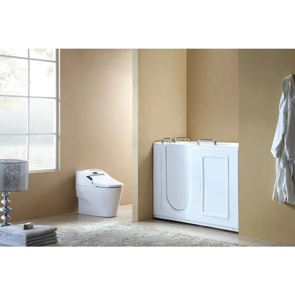 Empava 52.5 in. Left Side Walk-in Freestanding Bathtub Flatbottom Soaking SPA Tub in White, photo 6 of 10
