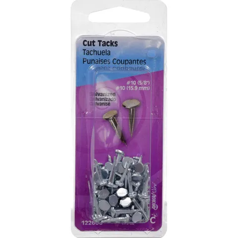 No. 10 × 5/8 in Galvanized Silver Steel Cut Tacks, 1.75 oz Pack