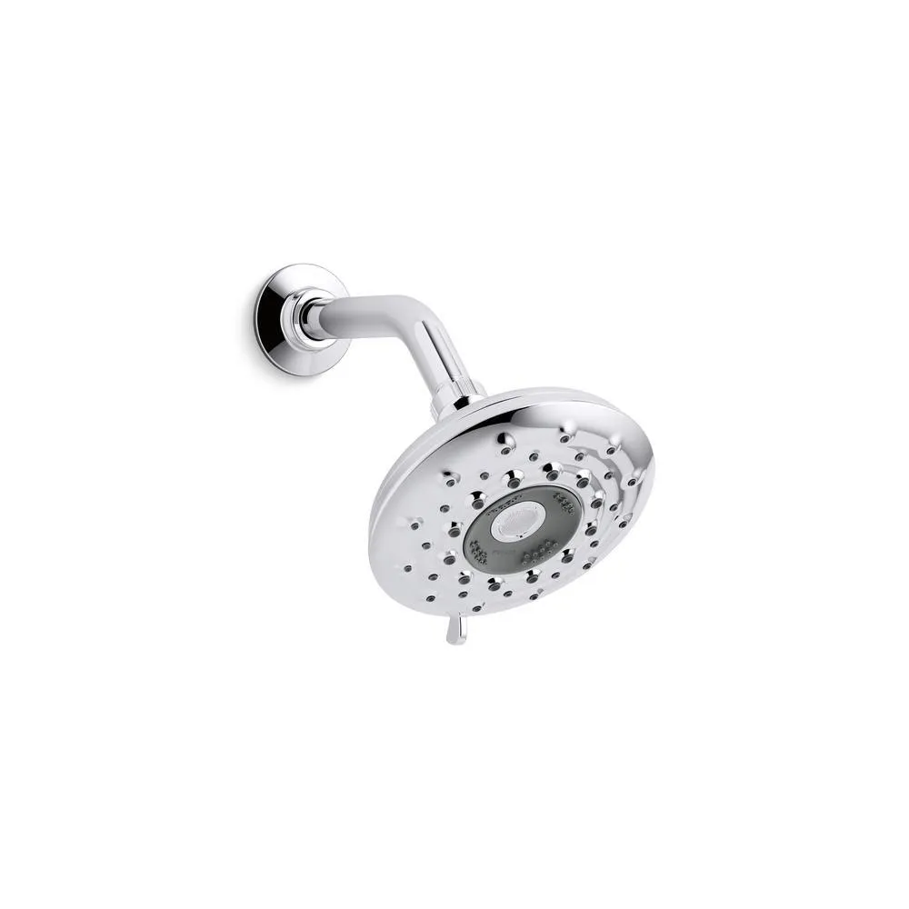 Rally 6-Spray 5.7 in. Single Wall Mount Fixed Adjustable Shower Head in Vibrant Brushed Nickel, photo 3 of 3