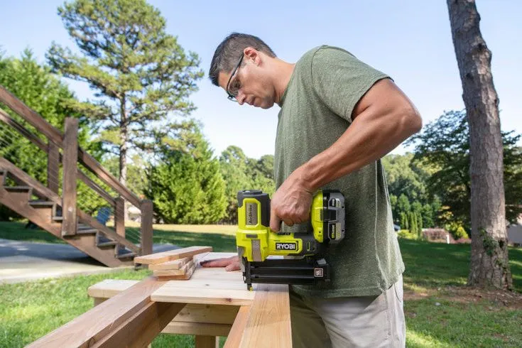 RYOBI 18-Volt ONE+ Cordless AirStrike 18-Gauge Brad Nailer (Tool Only) with Sample Nails, photo 5 of 8