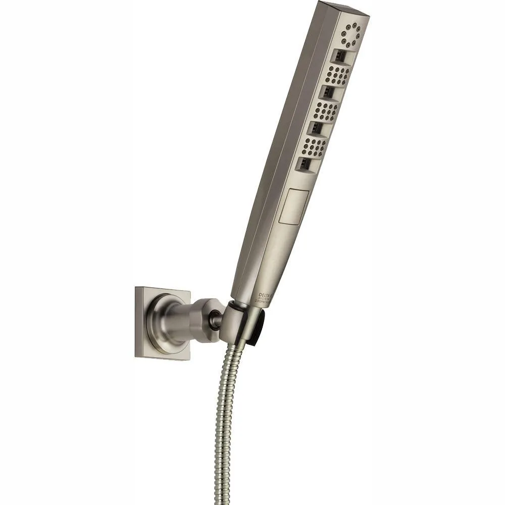 Zura 5-Spray 1.3 in. Single Wall Mount Handheld H2Okinetic Shower Head in Matte Black, photo 13 of 14