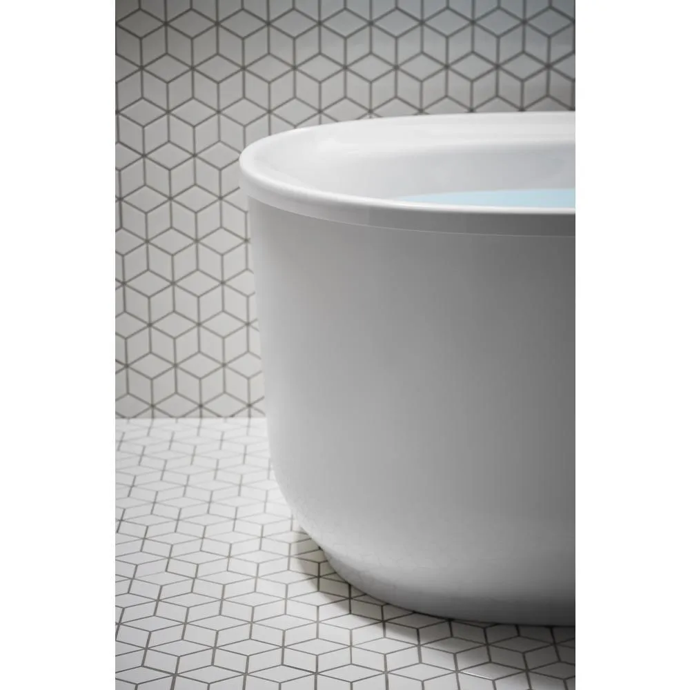 Spectacle 60 in. x 32 in. Acrylic Oval Freestanding Bathtub with Overflow and Drain, photo 7 of 13