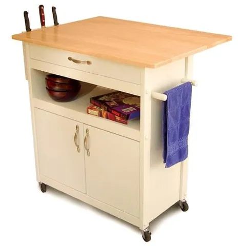 Northeastern Hardwood/Oiled Base with Top Kitchen Cart