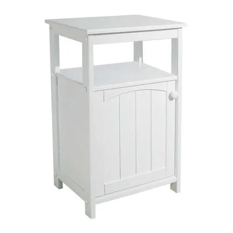 White Wood Base with Rubberwood Top Kitchen Cart (13 × 18 × 28 in)
