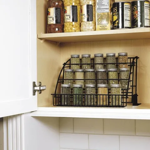 14.5 × 9 in 3-Tier Mounted Metal Spice Rack