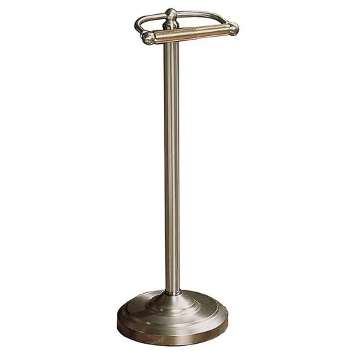 Gatco Bathroom Essentials Chrome Freestanding Spring-Loaded Toilet Paper Holder, photo 4 of 5