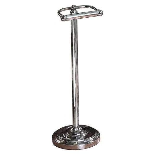 Gatco Bathroom Essentials Chrome Freestanding Spring-Loaded Toilet Paper Holder, photo 2 of 5