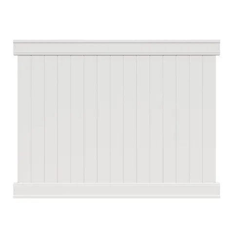 6 × 8 ft White Privacy Vinyl Fence Panel